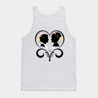 Two Lesbian Pride Brides Inside an Elegant Heart Tank Top